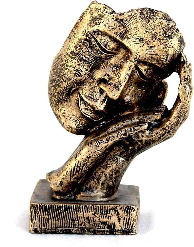 Abstract Face Resting Hand Sculpture – Unique Abstract Face Sculpture for Modern Home Décor